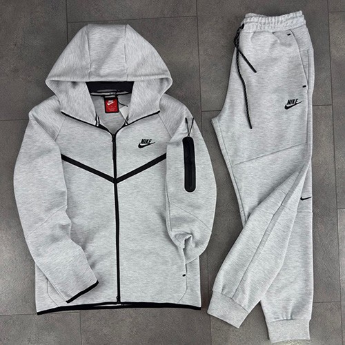 ست سویشرت شلوار نایک تکفلیس (NIKE TECH FLEECE 2025) رنگ طوسی روشن سایز XL
